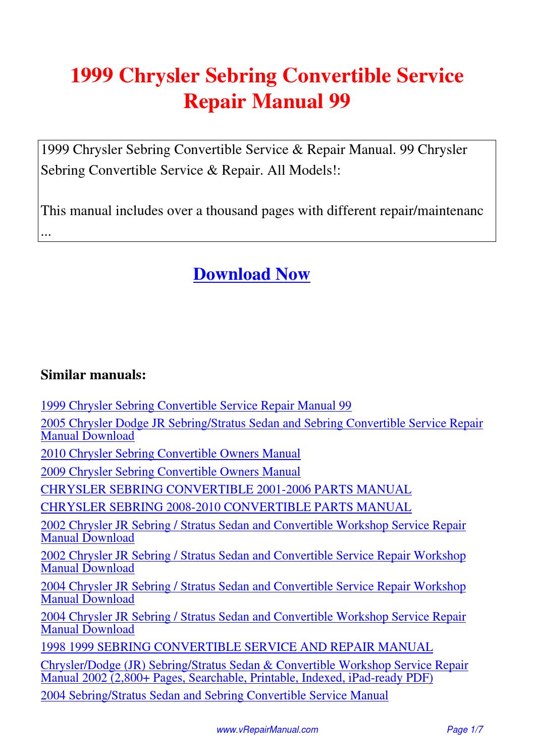 2005 Dodge Stratus Service Manual Download